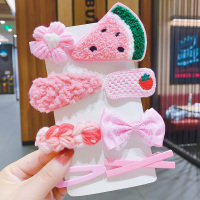 儿童发饰夹子韩国公主小女孩bb夹卡碎发女童头饰毛绒发卡宝宝发夹 粉色花朵8件套(跑量款)