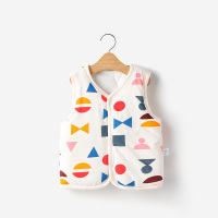 清仓宝宝马甲春秋冬新品婴儿衣服男女童天鹅绒夹棉连帽背心外出服 C2167米色几何 73cm