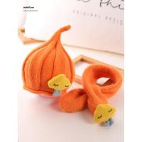 宝宝秋冬季帽子围巾一体套装女童男童婴儿童护耳帽冬天可爱毛线帽 乳白色 参考年龄:6个月-4岁帽围44-52CM 均码