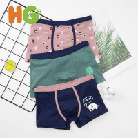 儿童内裤男平角裤男童纯棉四角裤宝宝男孩小童中大童短裤青少年 小象A+小象B+小掌A 110cm(110cm) 3条装 尺