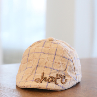 宝宝帽子春秋夏季儿童英伦贝雷帽男童女童鸭舌帽可爱婴儿画家帽潮 棕色 6个月-3岁(帽围46-50cm) 均码