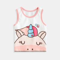女童背心纯棉夏季薄款儿童宝宝女孩夏装打底婴儿无袖护肚吊带上衣 [背心]独角兽王国A款 73