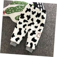 婴儿保暖上衣冬季加绒加厚女男宝宝棉袄新生儿衣服棉服0-6-12个月 奶牛(双层裤子) 66cm(S码)