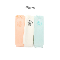 婴儿袜套秋冬纯棉加厚加绒宝宝护膝护腿新生儿袜套学步保暖爬行袜 A:白绿橘三双装 平铺长度28CM左右(请勿机洗)