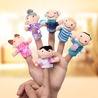 婴儿童手偶幼儿园语言区手指偶游戏材料十二生肖动物手套安抚玩偶 布指偶一家6口装