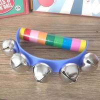 手摇铃木制手摇铃婴幼儿音乐玩具 奥尔夫舞蹈乐器半圆手铃 握铃铃 蓝色