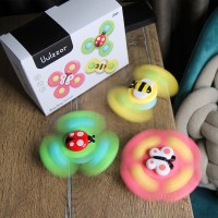 会转动的花朵吸盘宝宝餐椅吸盘转转乐玩具婴幼儿指尖陀螺1-2-3岁 昆虫转转乐