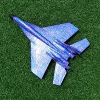 SU27战斗机EPP手抛泡沫飞机滑翔机亲子户外儿童投掷飞机 蓝彩战斗机+夜航灯
