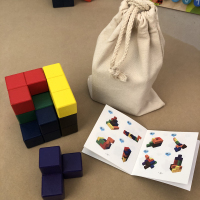 鲁班锁立方体儿童智力拼图大人高难度思维训练专注力注意索玛方块 木质索玛方块智力拼图袋装