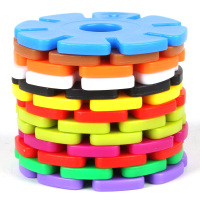 儿童益智玩具3D立体百变积木拼插拼装大号雪花片积木幼儿园玩具 混合色【大号4.3cm盒装300片】 数字混合收纳盒装