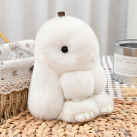 韩国萌兔玩偶可爱小兔子毛绒玩具垂耳兔公仔兔兔挂件包包挂饰女孩 白色13厘米 獭兔毛兔兔