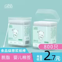 婴儿棉签掏耳朵新生儿宝宝专用鼻屎螺旋双头儿童小头超细消毒棉棒 400支/2盒装