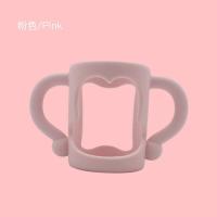 通用奶瓶硅胶手柄标准宽口径NUK玻璃贝塔贝亲hegen握把手配件 粉红色