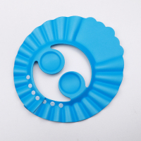 宝宝洗头神器防水护耳儿童淋浴帽婴儿洗澡帽小孩洗发帽 加厚4.5MM[蓝色]1个装 可调节