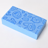 宝宝搓澡巾海绵儿童洗澡神器后背浴擦强力搓灰搓泥婴幼儿沐浴用品 蓝色-压花搓澡海绵