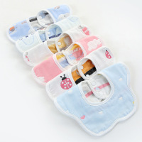婴儿口水巾纯棉纱布婴儿围嘴防水360度旋转花瓣围嘴宝宝口水围兜 男宝宝试用装1条花型随机