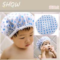 宝宝洗头帽可爱儿童淋浴洗澡防水神器浴帽男女童小孩洗发帽婴幼儿 蓝圆点 可调节