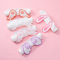 宝宝吸汗巾婴儿童纯棉隔汗巾刺绣加大号成人幼儿园垫背巾0-3-6岁 4层 女宝5条装[小头标] S