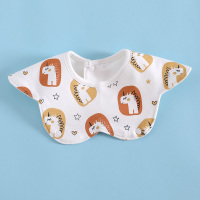 新生宝宝口水巾婴儿360度旋转围嘴纯棉防水吃饭围兜儿童围脖式薄 360围嘴:满印小马 均码:适合0-4岁