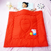 新款水洗棉宝宝儿童被子秋冬幼儿园被婴儿小棉盖被可机洗褥子抱被 红色 110x110cm