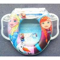 儿童马桶圈软垫座便器带手柄挡尿板免安装方便马桶盖 冰雪