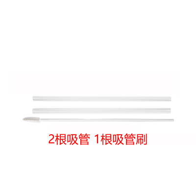 儿童保温杯带吸管盖原装配件水杯盖吸管盖吸嘴水壶盖子按压盖通用 透明 吸管2送刷1