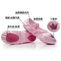舞蹈鞋儿童女软底夏季宝宝练功中国女童跳舞粉色防滑芭蕾舞专用鞋 皇冠粉色 23