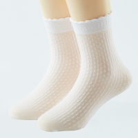 [10双装]四季儿童薄款短丝袜男女童天鹅绒宝宝袜子防蚊白色薄透 5双白色 均码无跟(3-18岁)弹力大