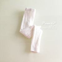 春秋女童连袜裤大PP儿童打底裤纯棉宝宝长筒袜婴儿连裤袜 奶白(大pp-打底裤) 参考年龄0-6个月<15>