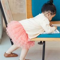 女童半身短裙纱裙蛋糕裙春夏公主裙裤黑色女宝宝纱裙小女孩蓬蓬裙 粉色短裙 80cm