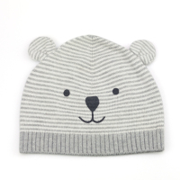 婴儿帽子春秋薄款纯棉可爱宝宝帽子秋冬女童男6-12个月婴幼儿胎帽 单层(适合夏季)/灰色 0-3月(适合33-40头围)