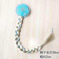 冰雪爱沙假发长发公主辫子儿童发圈发夹女童六一表演拍照发头饰品 发夹款:雪花辫子 约38cm