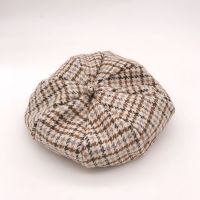 女童帽子贝雷帽冬ins网红帽秋儿童女八角帽保暖2-8岁宝宝蓓蕾帽潮 浅卡其色 帽围48-54CM(松紧带调节) 均码