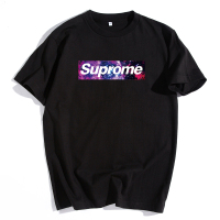 男士短袖t恤衣服潮牌潮流纯棉白色半袖男装2021新款夏季宽松体恤 H01-黑色 M