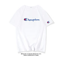 正肩t恤女纯棉短袖潮牌2021年新款夏季宽松薄款洋气半袖情侣装t桖 CC白色 S 80-95斤