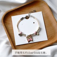 学生闺蜜手链女ins小众设计姐妹友谊信物二人款一对森系铃铛手饰 蝴蝶
