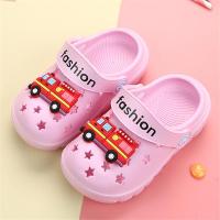 汽车消防车儿童洞洞鞋宝宝凉拖鞋小孩拖鞋包头男童沙滩鞋防滑夏季 1815-30粉色消防车 130码内长约13厘米