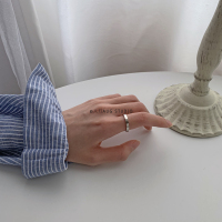 八月AUG* 个性不掉色百搭简约复古光面钛钢情侣戒指男女ins网红潮 Y76 银色5号一只