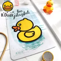 卡通小黄鸭浴室防滑垫家用卫浴淋浴房脚垫儿童洗澡垫子卫生间地垫 自由自在 40x70cm[正版出品/手工制造]