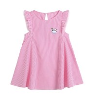 宝宝女童连衣裙夏装2020新款小童背心裙纯棉A字裙公主裙 红白色调 90cm