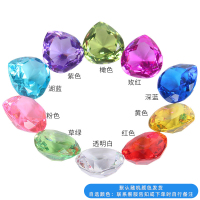 七彩色水晶儿童钻石玩具爱心宝石小孩超大号亚克力塑料心形小号 大号爱心宝石*1颗