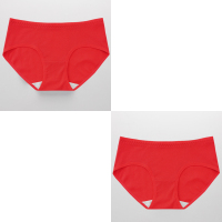 夏季内裤女纯棉都市抗菌透气少女士中腰学生丽人日系可爱全棉薄款 2件-大红 M