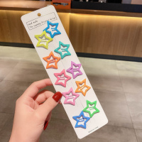 儿童可爱五角星发夹女宝宝BB夹女童头饰不伤发小女孩公主星星发饰 3#五角星10个装 [夜光款]