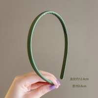 甜美格子发箍少女可爱发饰洗脸外出防滑头箍韩国网红宽边头饰发卡 橄榄绿磨砂发箍