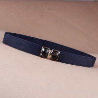 时尚甜美女式松紧弹力窄腰封装饰连衣裙细腰带水晶玻璃镶嵌潮 藏青