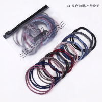 马尾发圈女扎头发皮筋黑色皮套简约气质头绳网红ins森系韩国发绳 a#三股款 混色10根