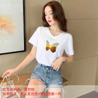 短袖t恤女2021年新款宽松大码春夏装ins潮设计感上衣纯棉短款半袖 如有质量问题,退换货运费我们承担! S