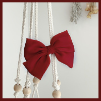 蝴蝶结发夹日系可爱小号夹子后脑勺发饰ins韩国网红头饰少女发卡 01酒红蝴蝶结鸭嘴夹