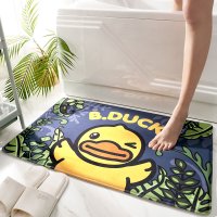 卡通小黄鸭卫生间吸水地垫地毯门垫家用脚垫厕所进门口浴室防滑垫 深林探险 40*60cm[正版小黄鸭]