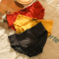 内裤女抗菌纯棉裆女士中腰少女生日系透气性感无痕三角裤夏 A焦糖+黄色+黑色 M